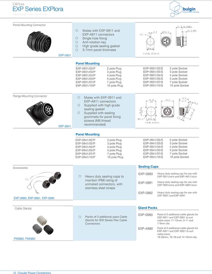 防爆系列連接器EXP-A911規(guī)格型號