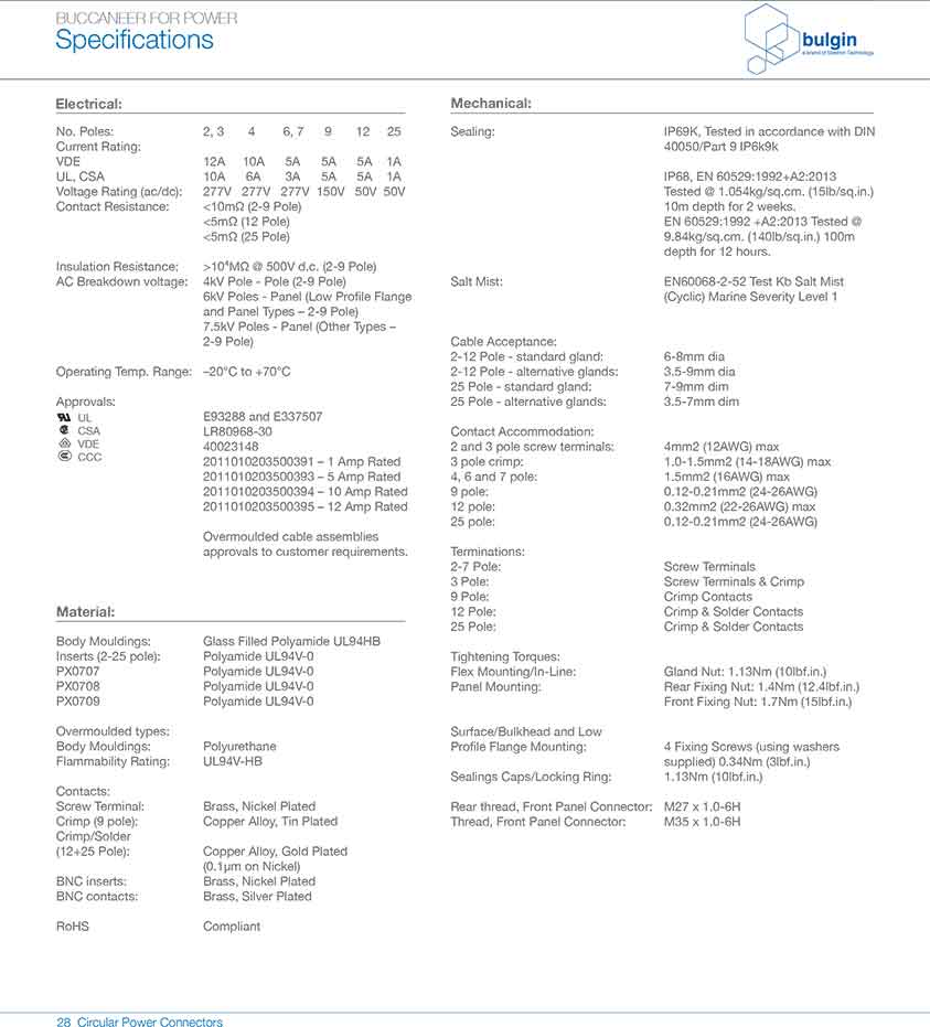標(biāo)準(zhǔn)系列電源連接器配件PX0734，PX0733技術(shù)手冊
