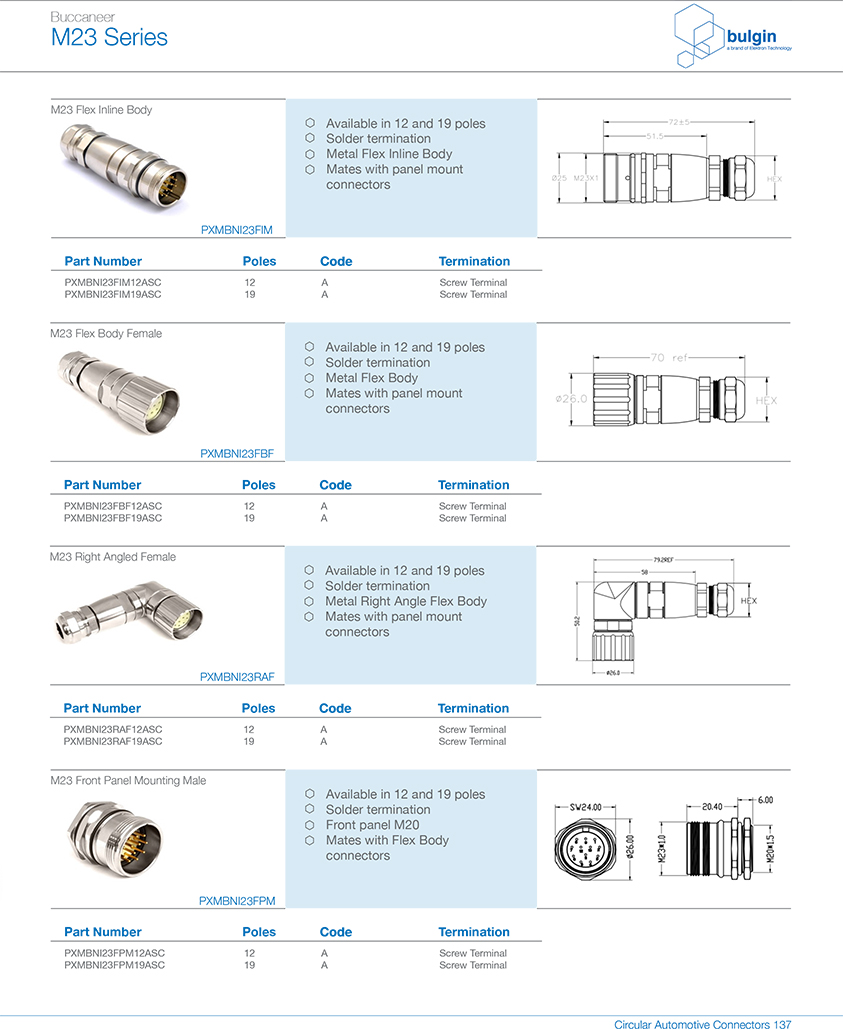 M23 連接器公頭焊線(xiàn)式選型