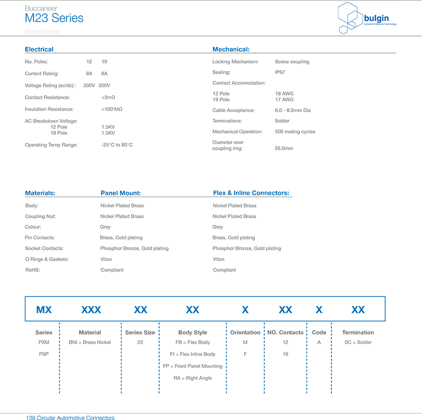 M23 連接器公頭焊線(xiàn)式技術(shù)參數(shù)