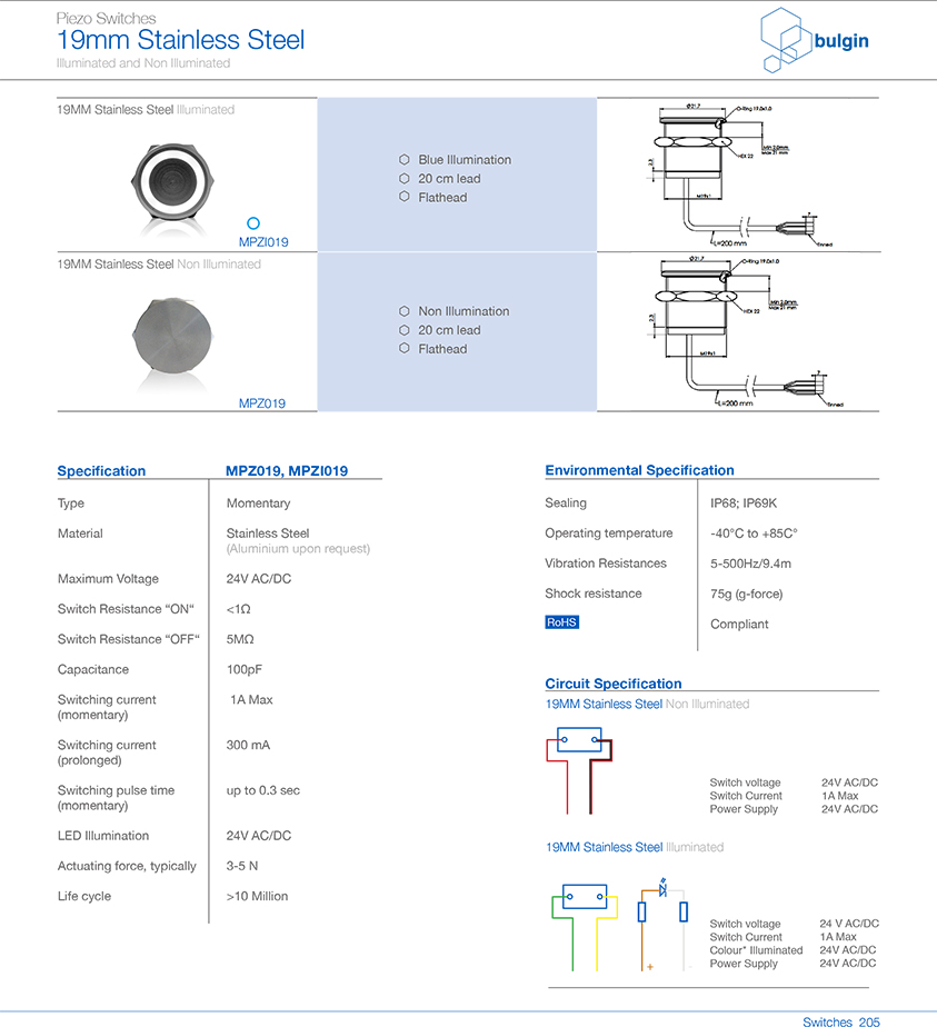 MPZI019不銹鋼P(yáng)iezo開關(guān)規(guī)格尺寸