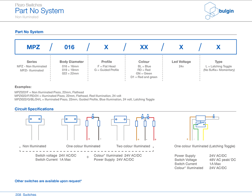 MPZI022-L不銹鋼P(yáng)iezo開關(guān)功能
